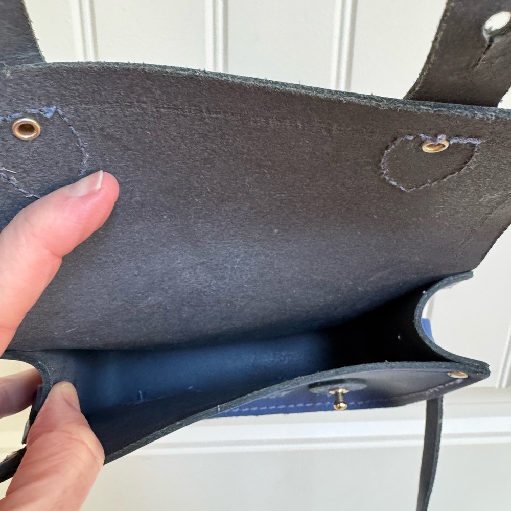 The Cambridge Satchel Company Blue Leather Mini Satchel. 6.5” by 5” by 2” - Picture 7 of 7